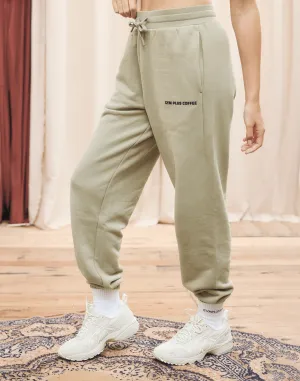 Cozy Lining Flexible Waistband Print Jogger in Olive Green