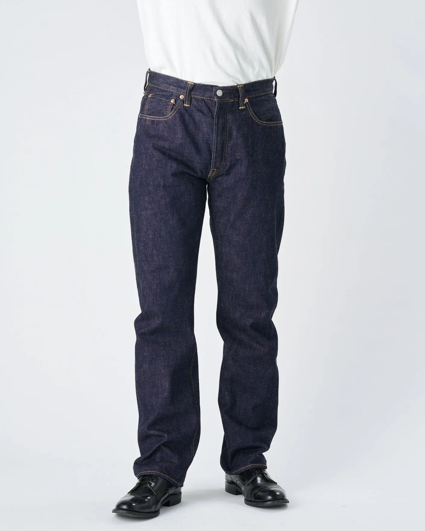 Fullcount 1101W 13.7oz Selvedge Straight Fit Mens Jeans - Indigo Onewash Comfy Fit