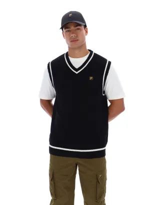 Anti Odor Treatment Mellor Textured Knit Vest with Tipping