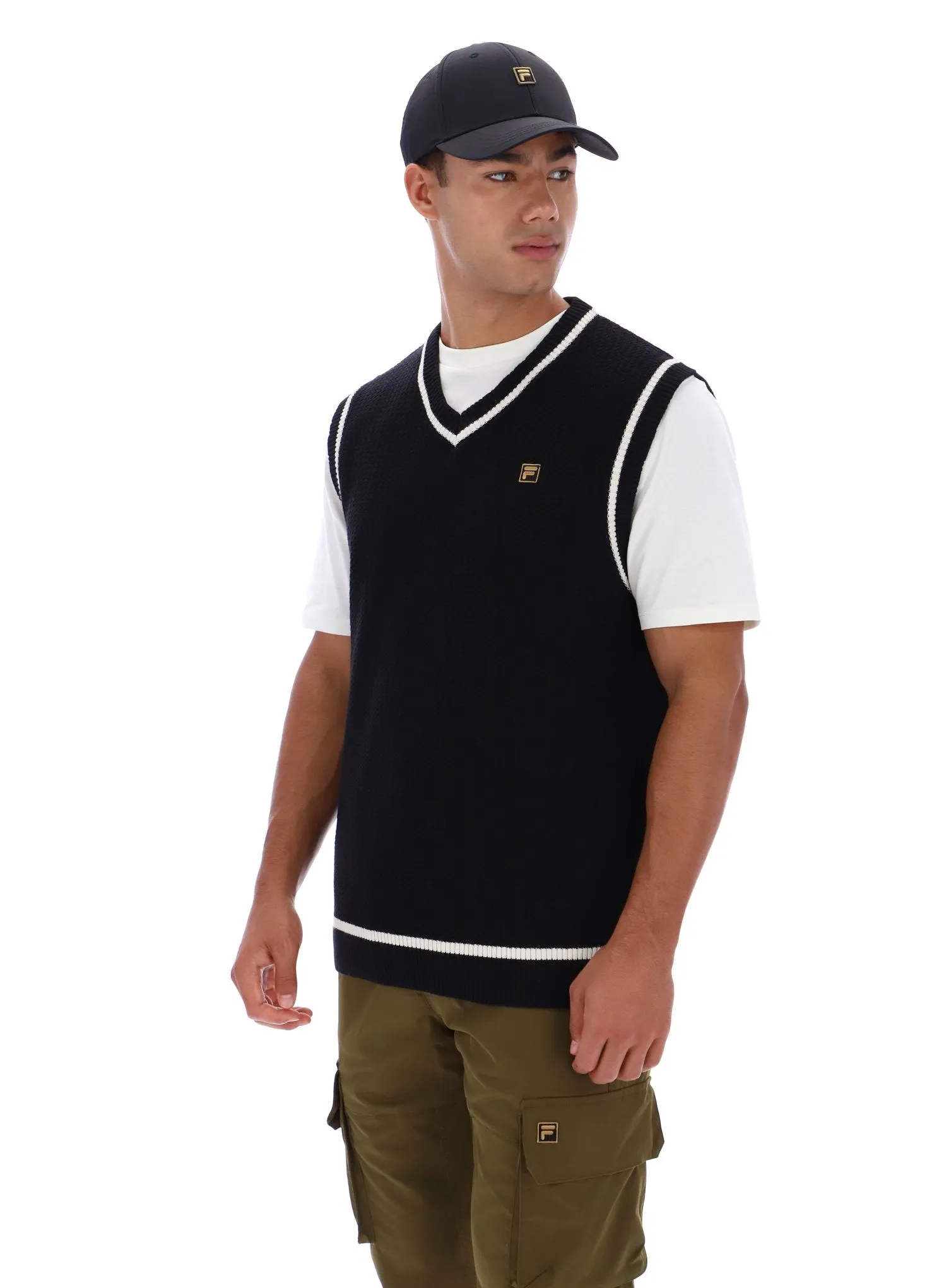 Comfy Essentials Hygroscopic Fiber Mellor Textured Knit Vest with Tipping