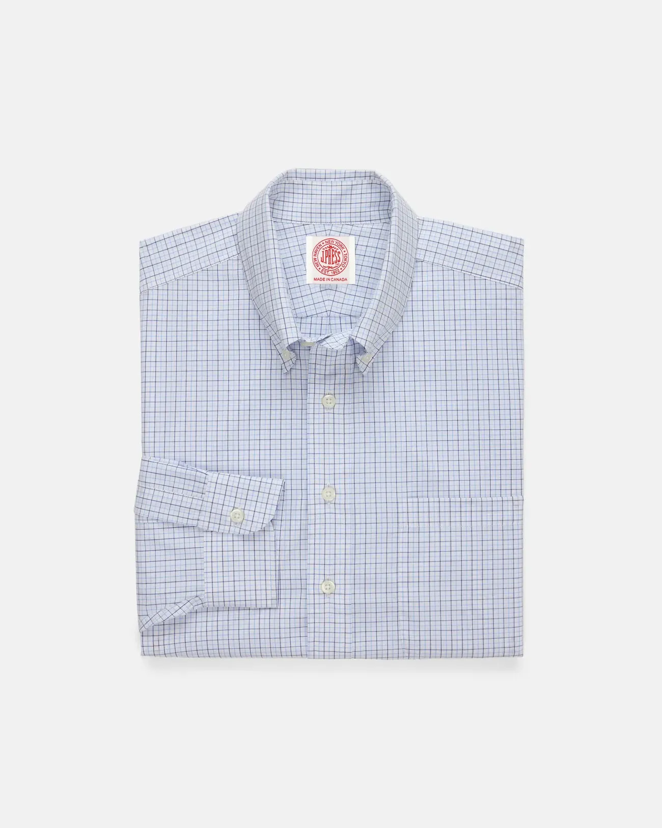 Urban Style Made-in-Canada Navy & Light Blue Tattersall Button Down Shirt - Classic Fit