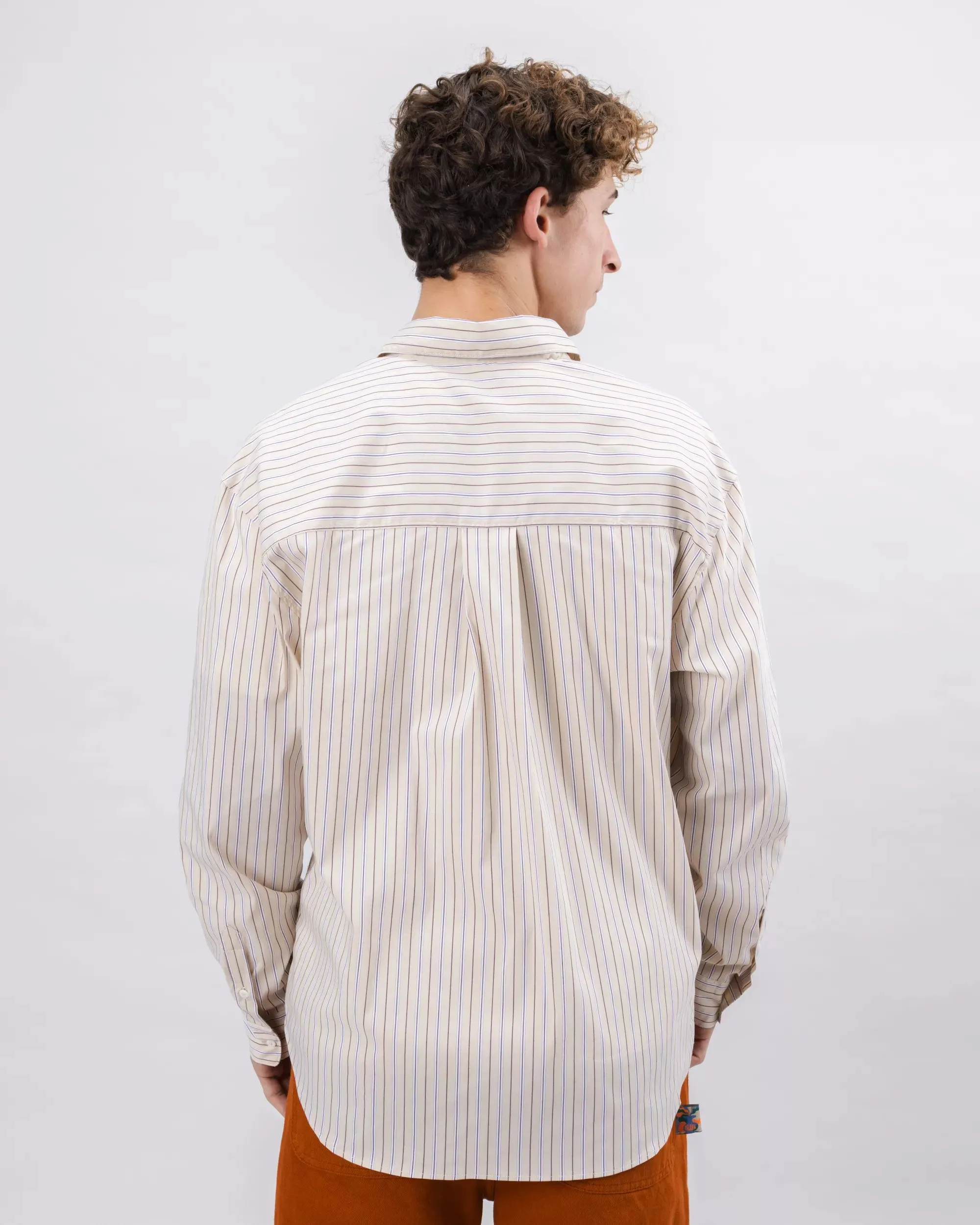 Relaxed Stripes Choco Shirt Tailored Style Beach Ready