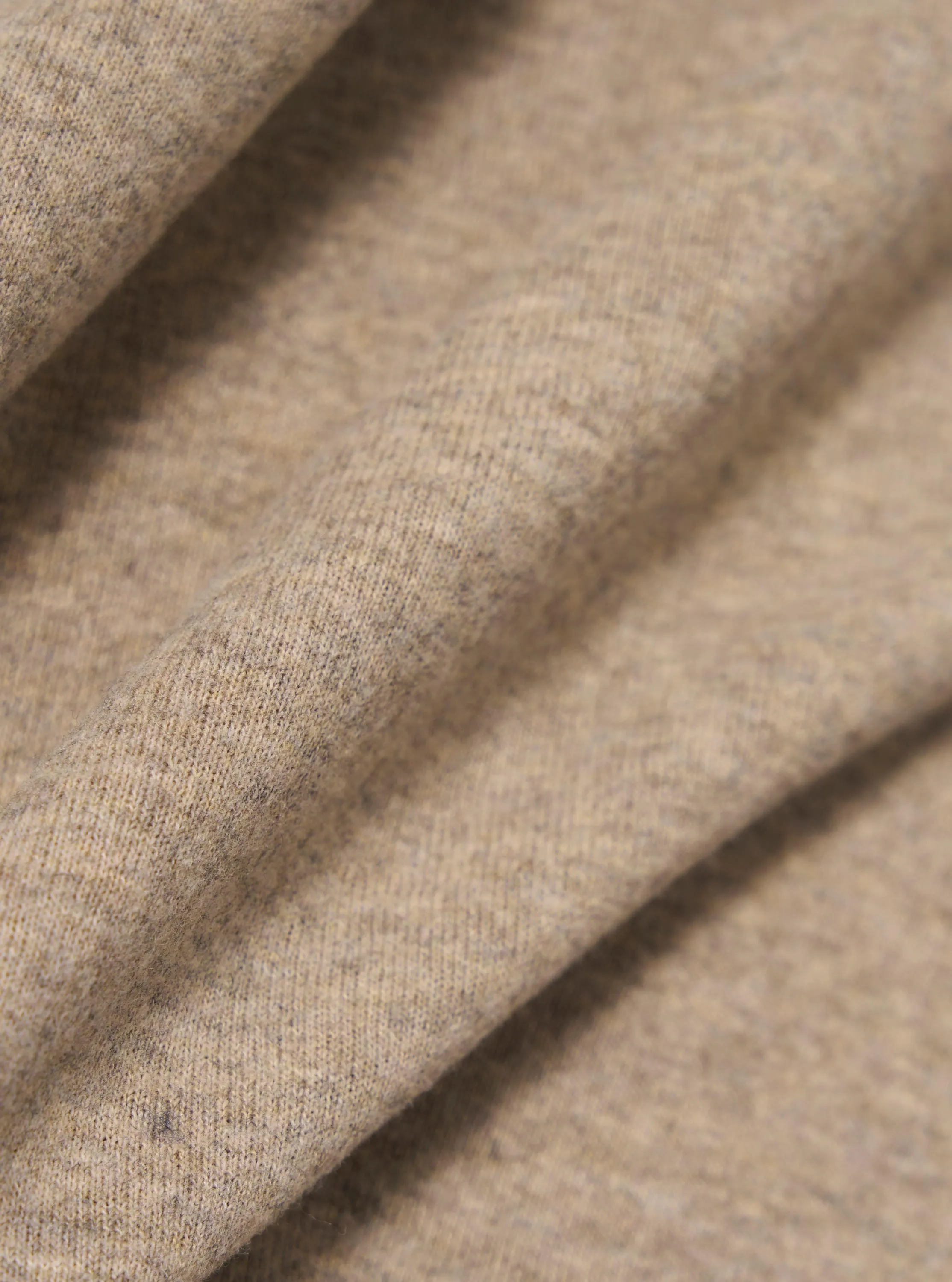 Dark Sand Recycled Wool Mix Single Jersey Pullover L/S Shirt Winter Layering