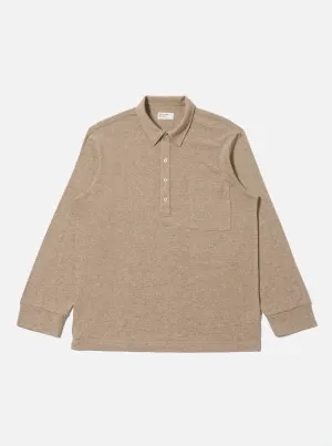 Premium Style Dark Sand Recycled Wool Mix Single Jersey Pullover L/S Shirt