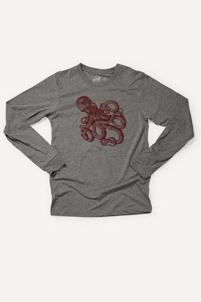 Simple and Relaxed All-Day Comfort Wear Giant Pacific Octopus Longsleeve Shirt (Unisex)