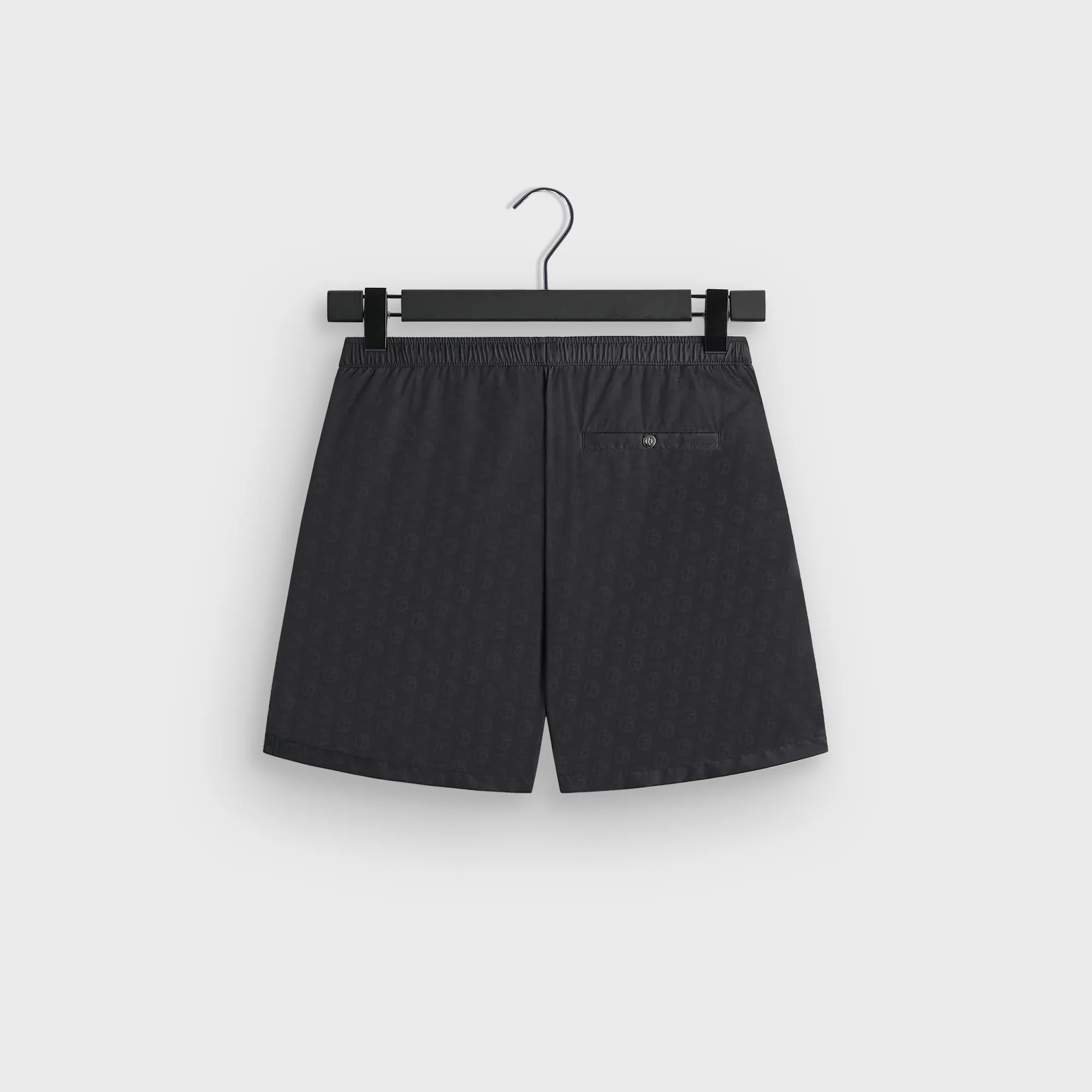 Impact Absorbing Padding Breezy Stretch Giorgio Armani & Kith Jacquard Collins Swim Short - Black