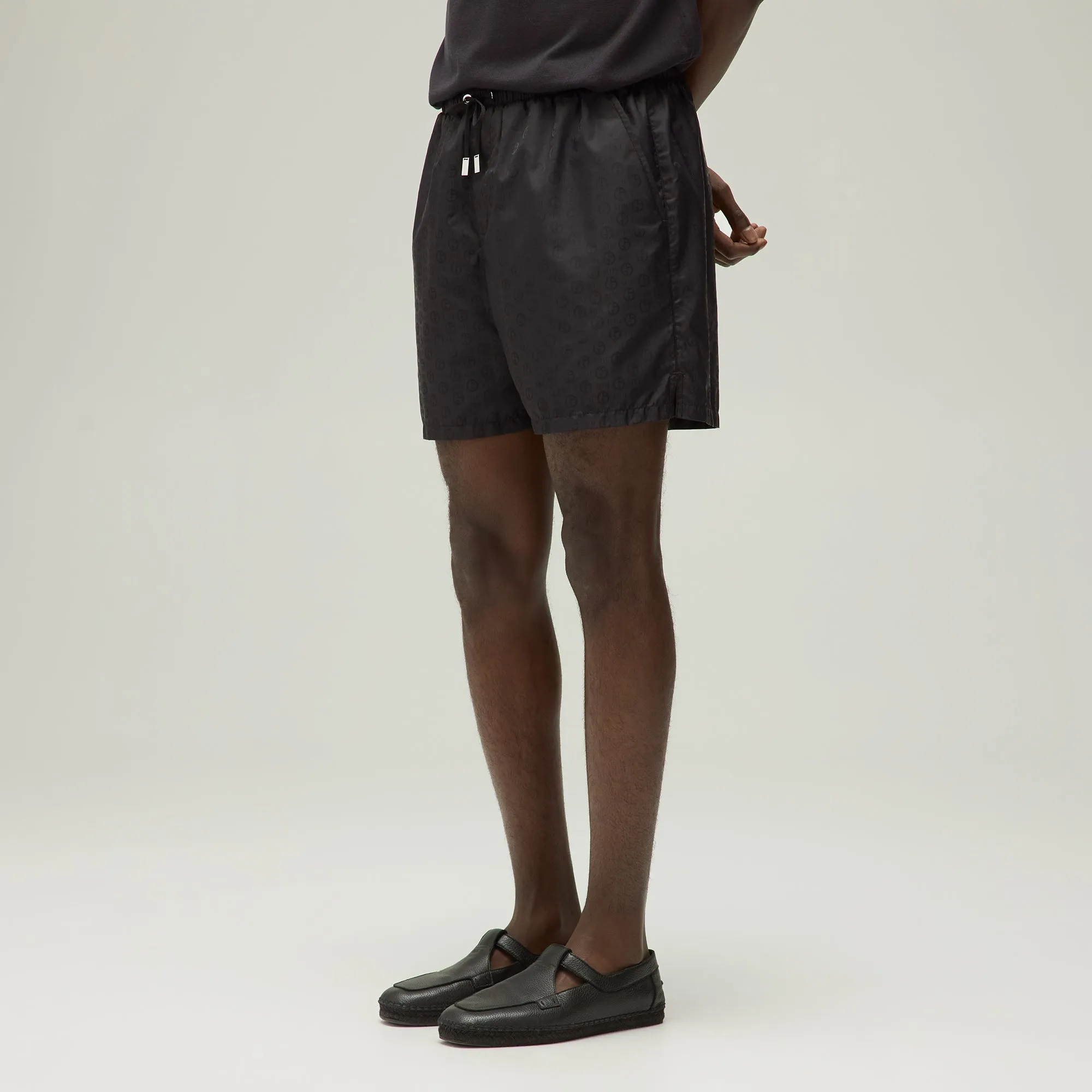 Movement Ready Bright Hues Giorgio Armani & Kith Jacquard Collins Swim Short - Black