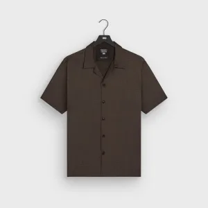 Giorgio Armani & Kith Monogram Short Sleeve Thompson Camp Collar Shirt - Kindling UV Protective Coating Wool blend