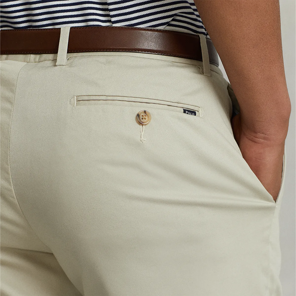 muted colors Quick Dry Material Polo Ralph Lauren - Stretch Straight Fit Shorts in Beige
