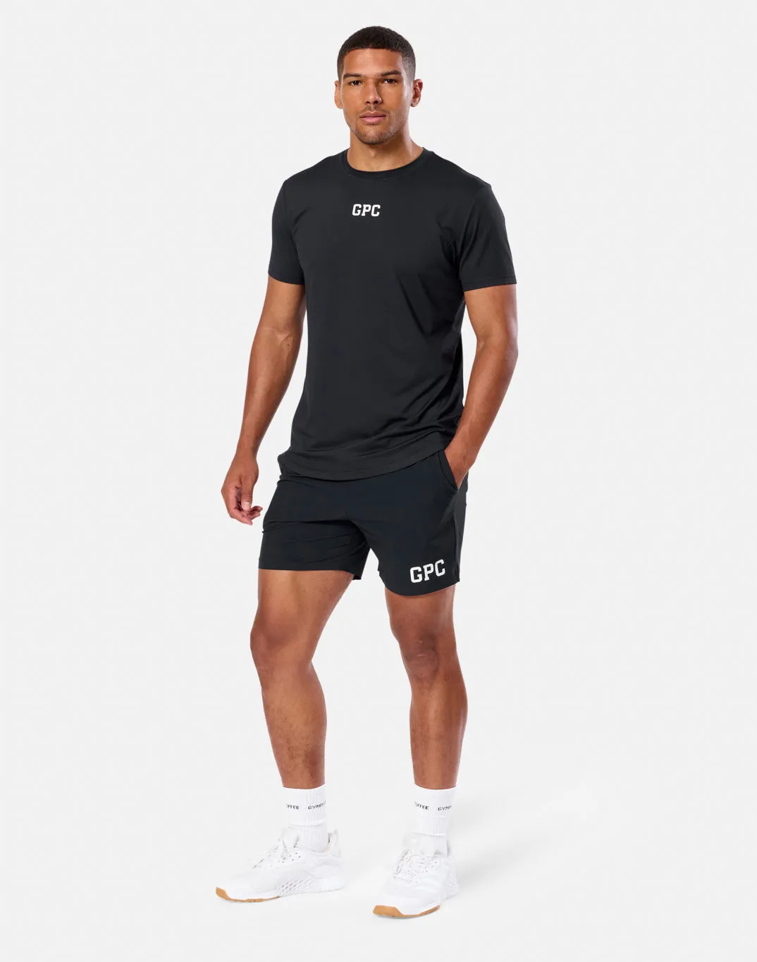 GPC Train 7" Shorts in Black water sports use Tear Resistant Weave
