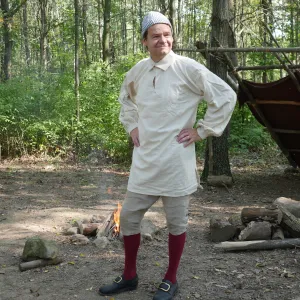 18th Century Workshirt - Osnaburg Modern Cut Ventilated Back Panel