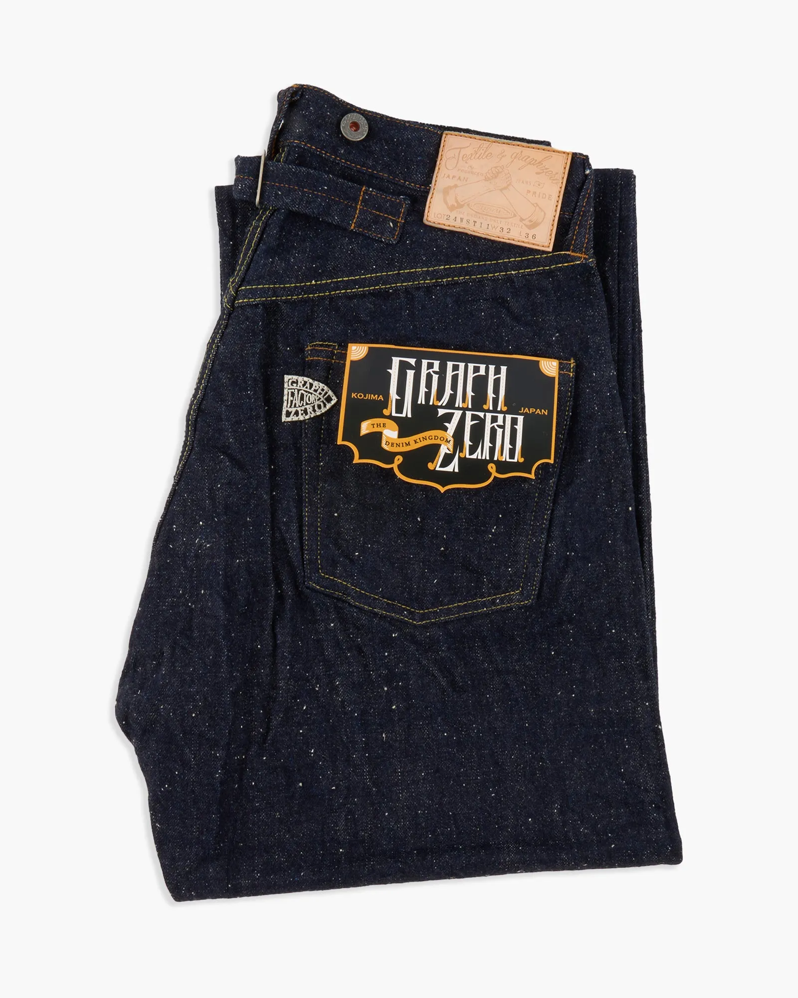 Graphzero 15oz Selvedge Wide Straight Heritage Jeans - Nep Yarn Easy Care