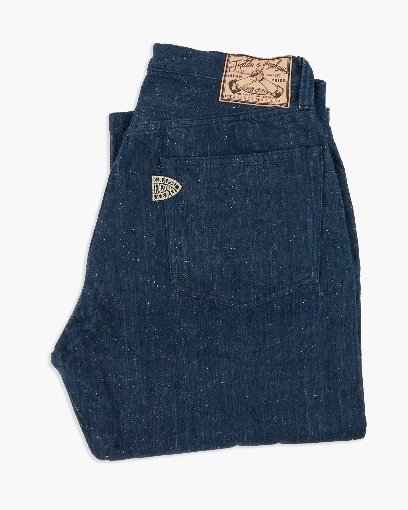 Stylish Vibrant Heavyweight Denim Graphzero Natural Dye Aizome 13oz Selvedge Straight Fit Mens Jeans - Natural Indigo