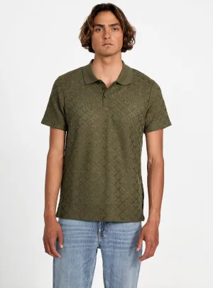 Social Meetup Street Style Green Logan Knitted Polo Shirt