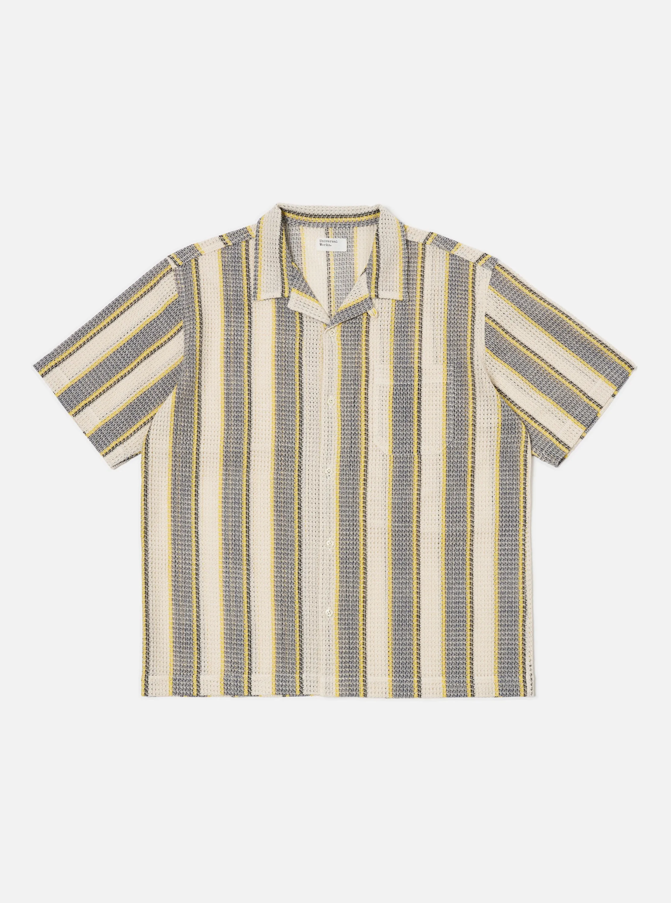 Non Iron Fabric Non Iron Grey/Yellow Cotton Lattice Road Shirt