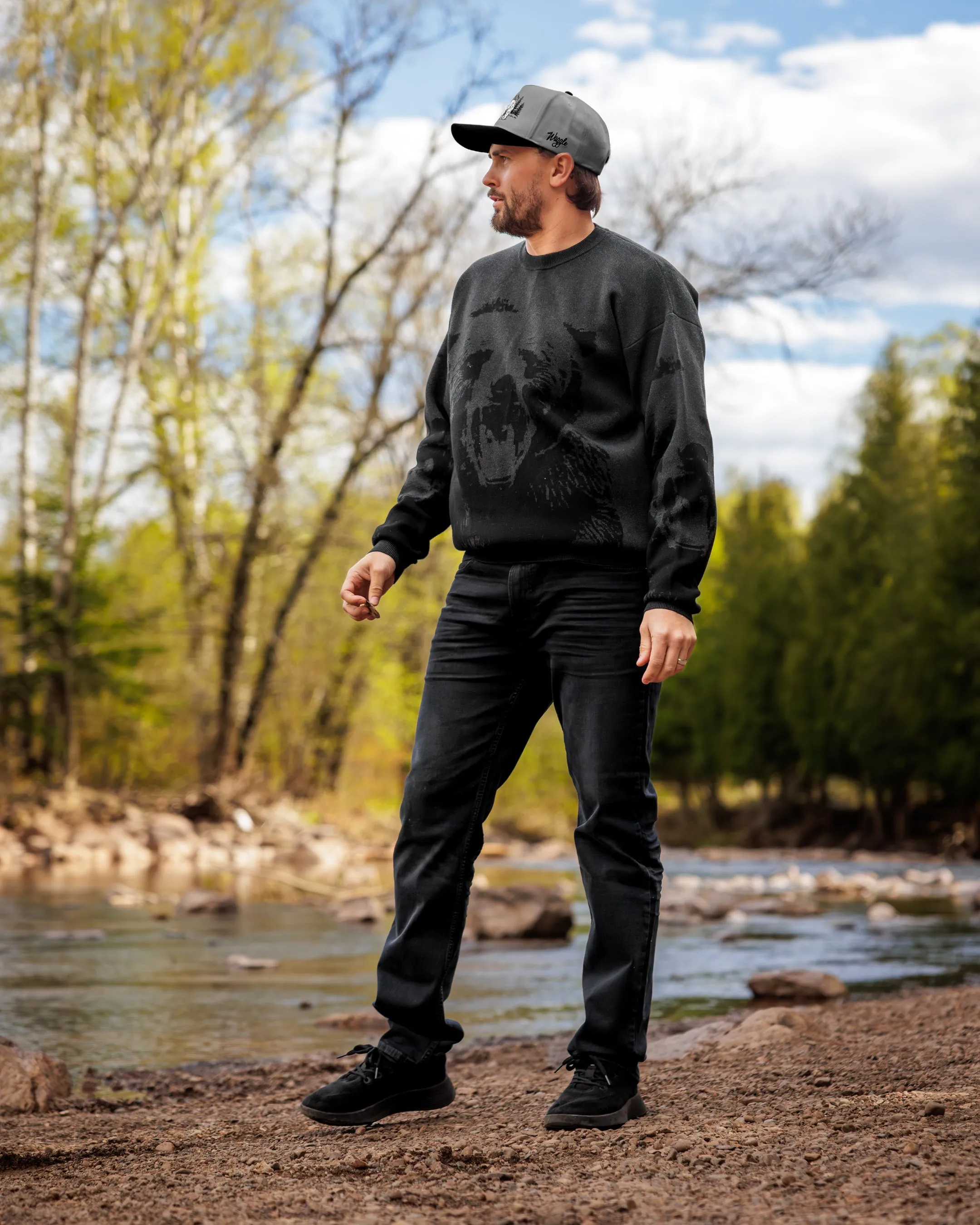 Grizz Wildknit Crewneck Sweater Bright Hue Cool Shades