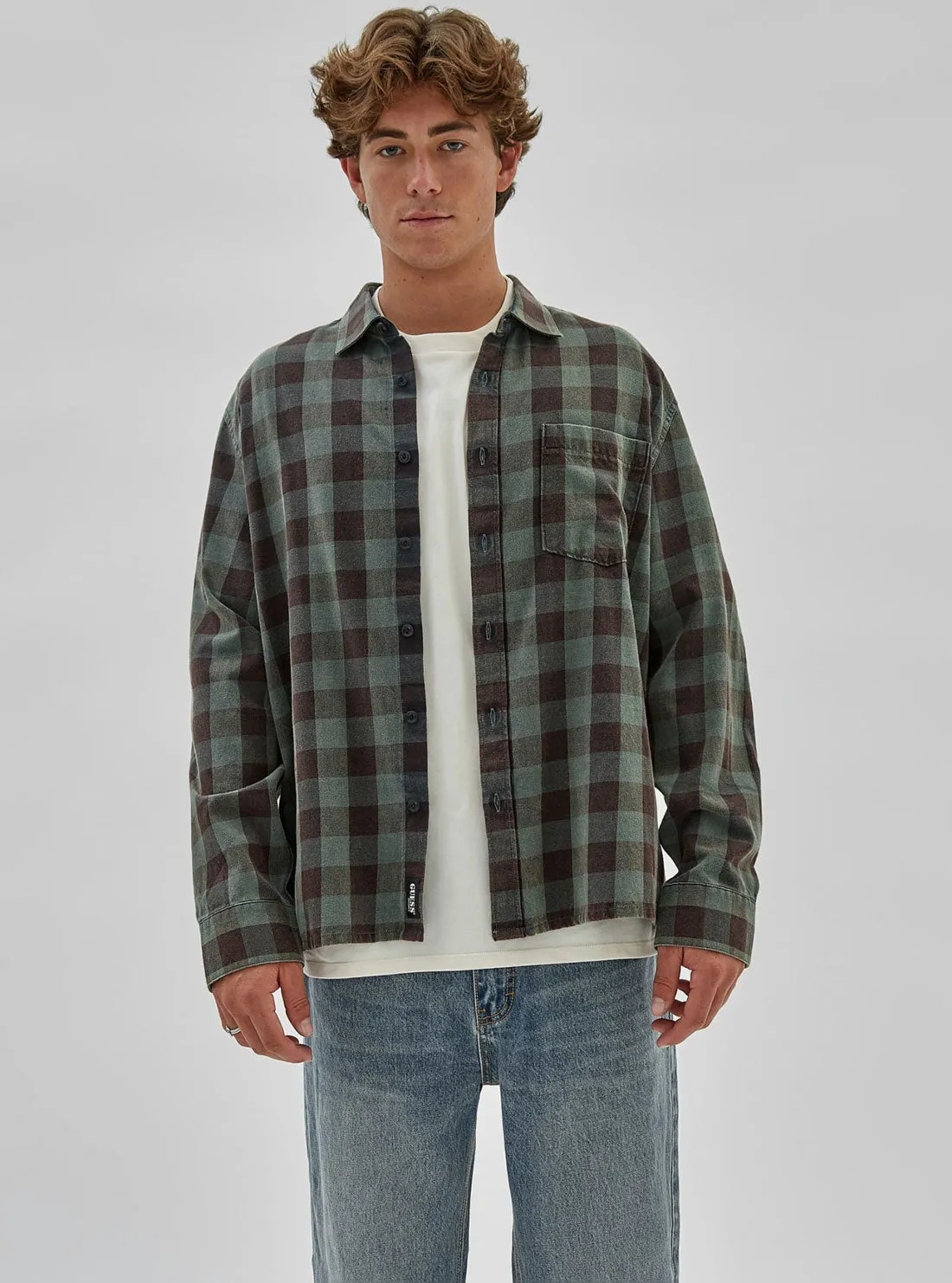 Durable Texture Timeless elegance Guess Originals Flannel Long Sleeve Shirt