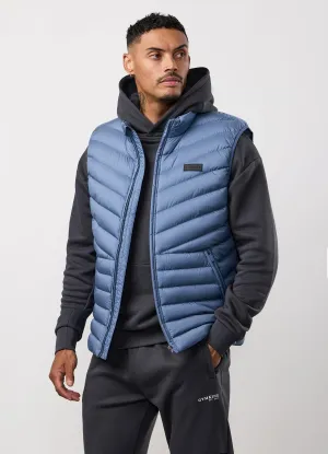 Wind Resistant Coating Gym King Endurance Puffer Gilet - Slate Blue