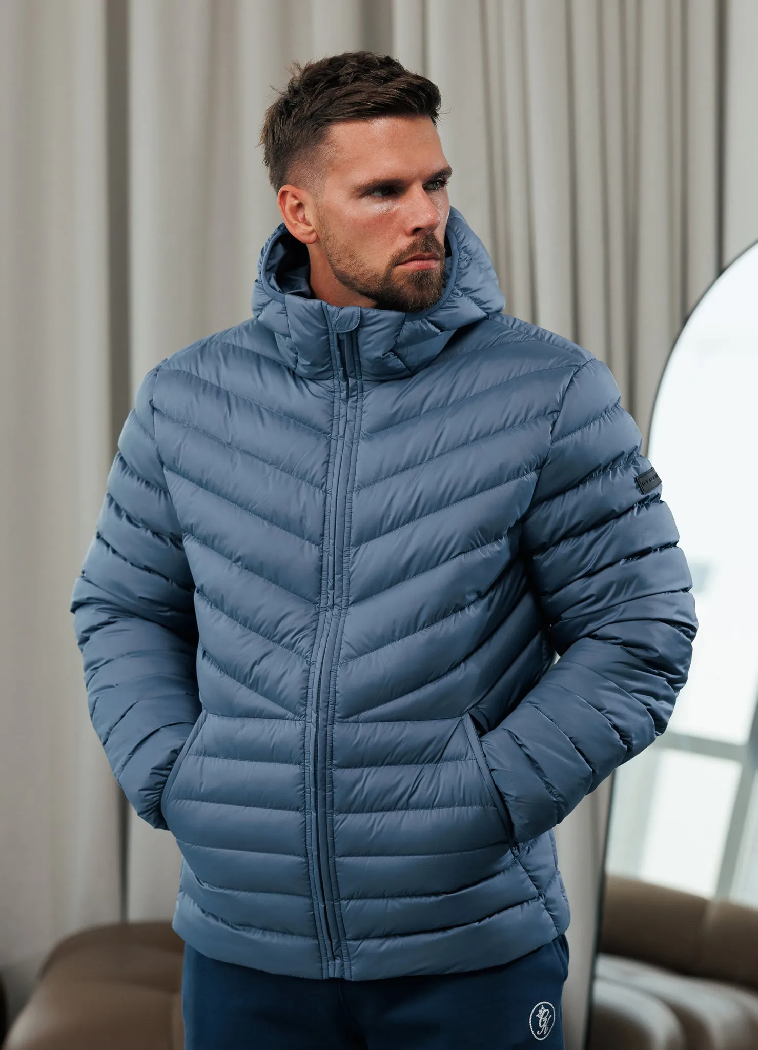 SiliconeGrip Breathable Technology Gym King Endurance Puffer Jacket - Slate Blue