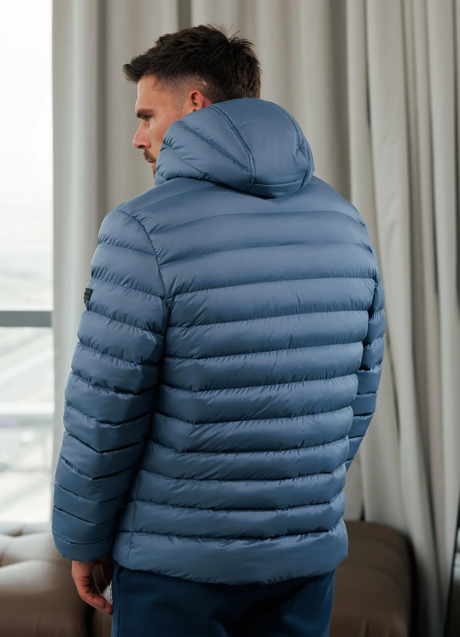 Gym King Endurance Puffer Jacket - Slate Blue Sustainable Packaging Comfy Layers