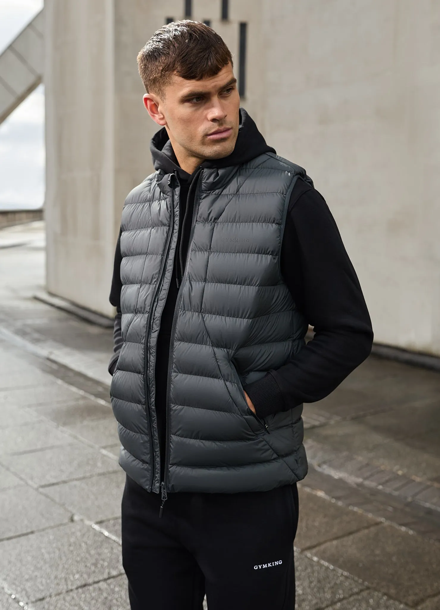 Morning Commute Gear Matte Finish Gym King Limit Gilet - Grey