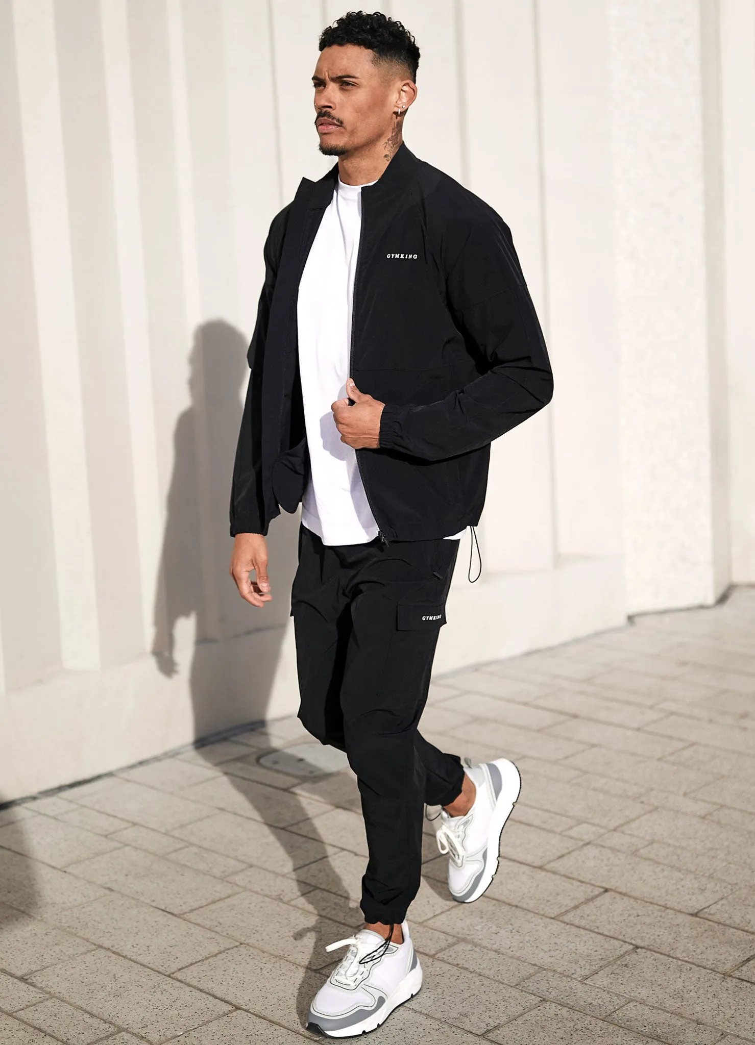 Light Reflective Heat Reflective Layer Gym King Utility Woven Bomber - Black