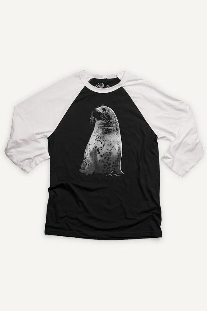 Harbour Seal Baseball Shirt (Unisex) Comfy Waistband