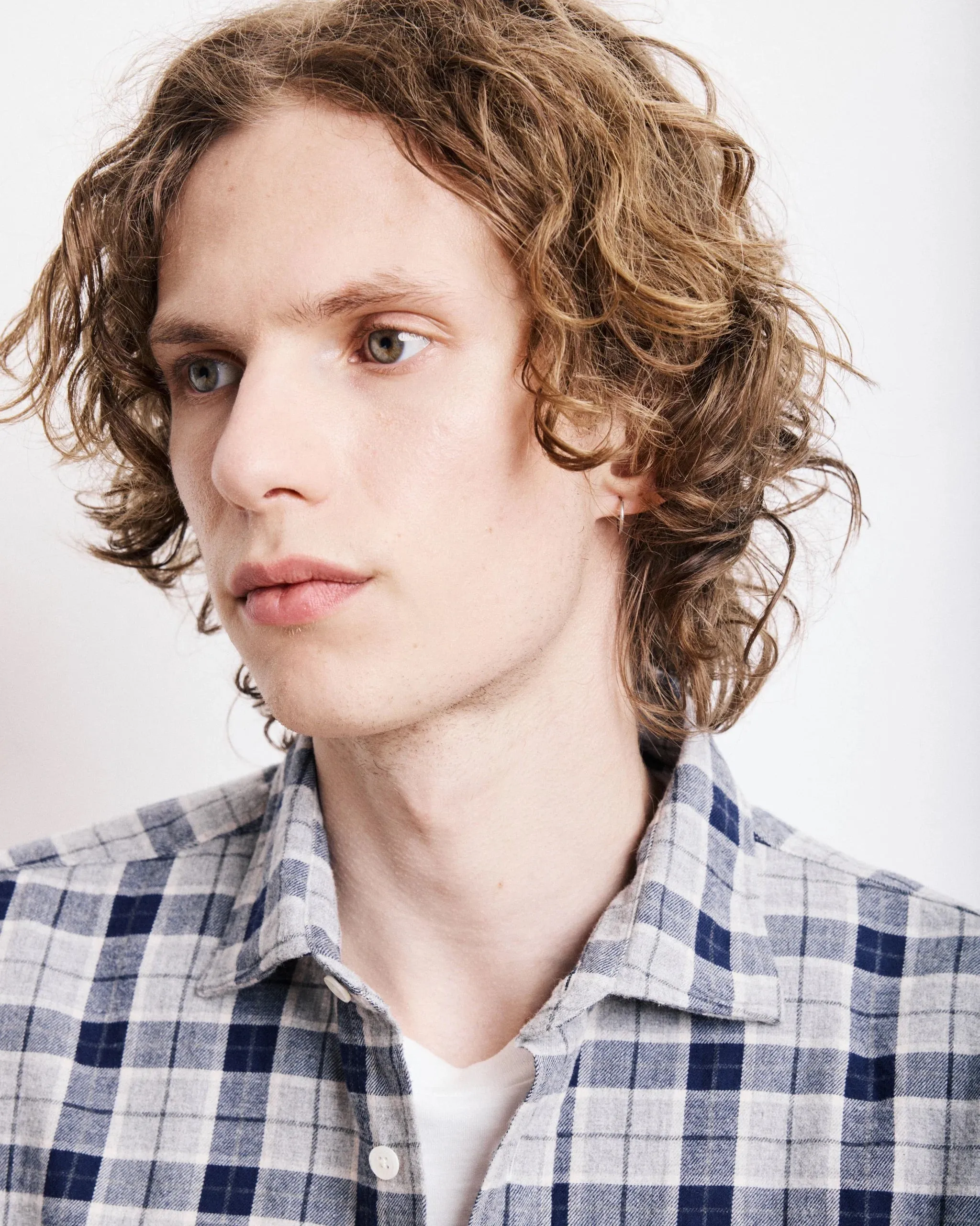 Classic Fit Layered Look Hartford Paul Shirt Grey & Blue