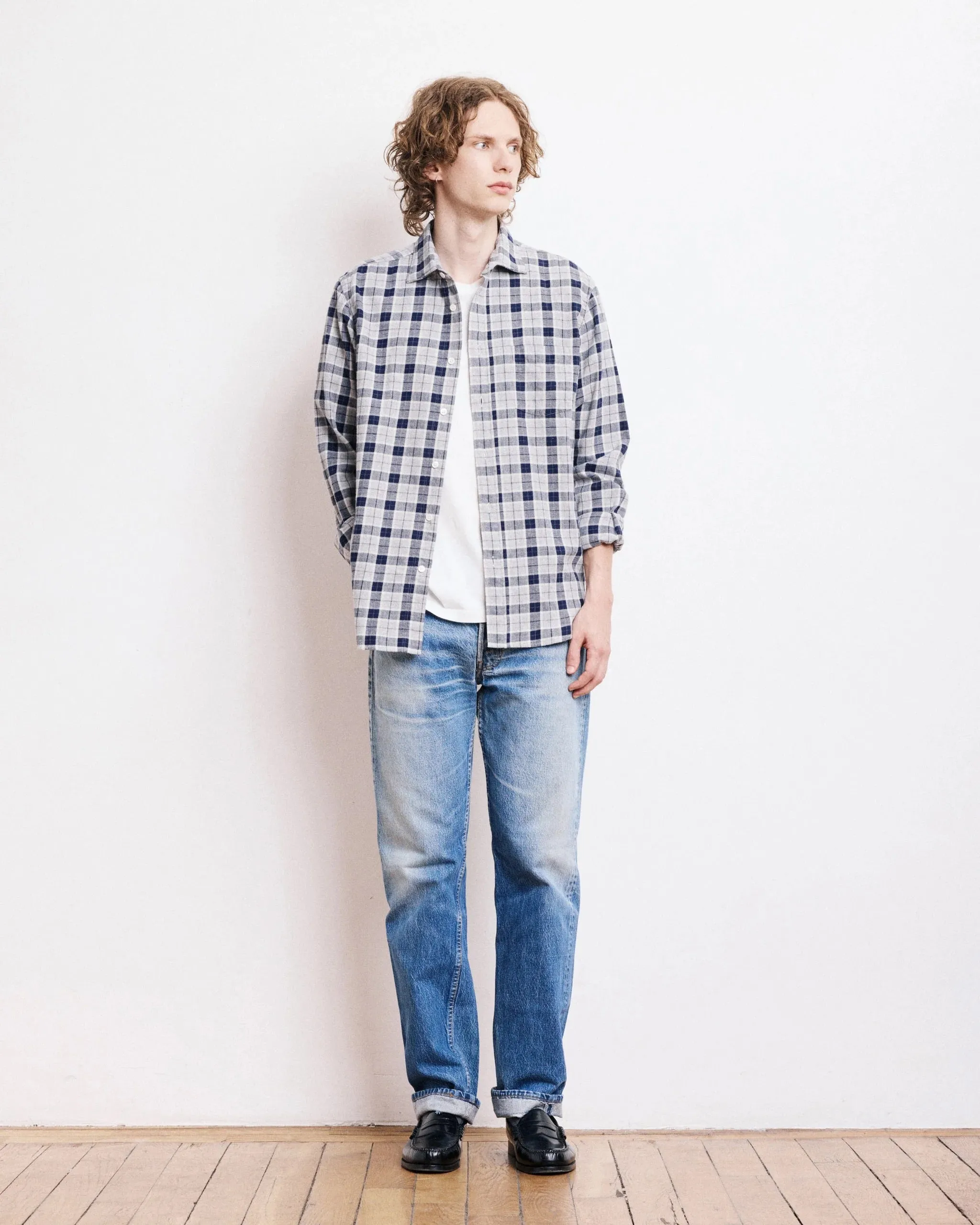 Hartford Paul Shirt Grey & Blue Odorless Binding Tape