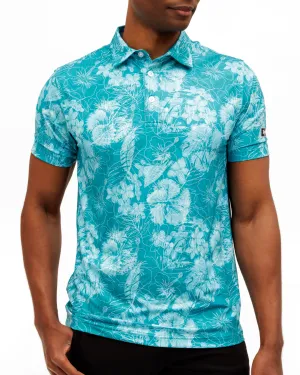 Hawaiian Punchout Men's Polo Earthy Palette