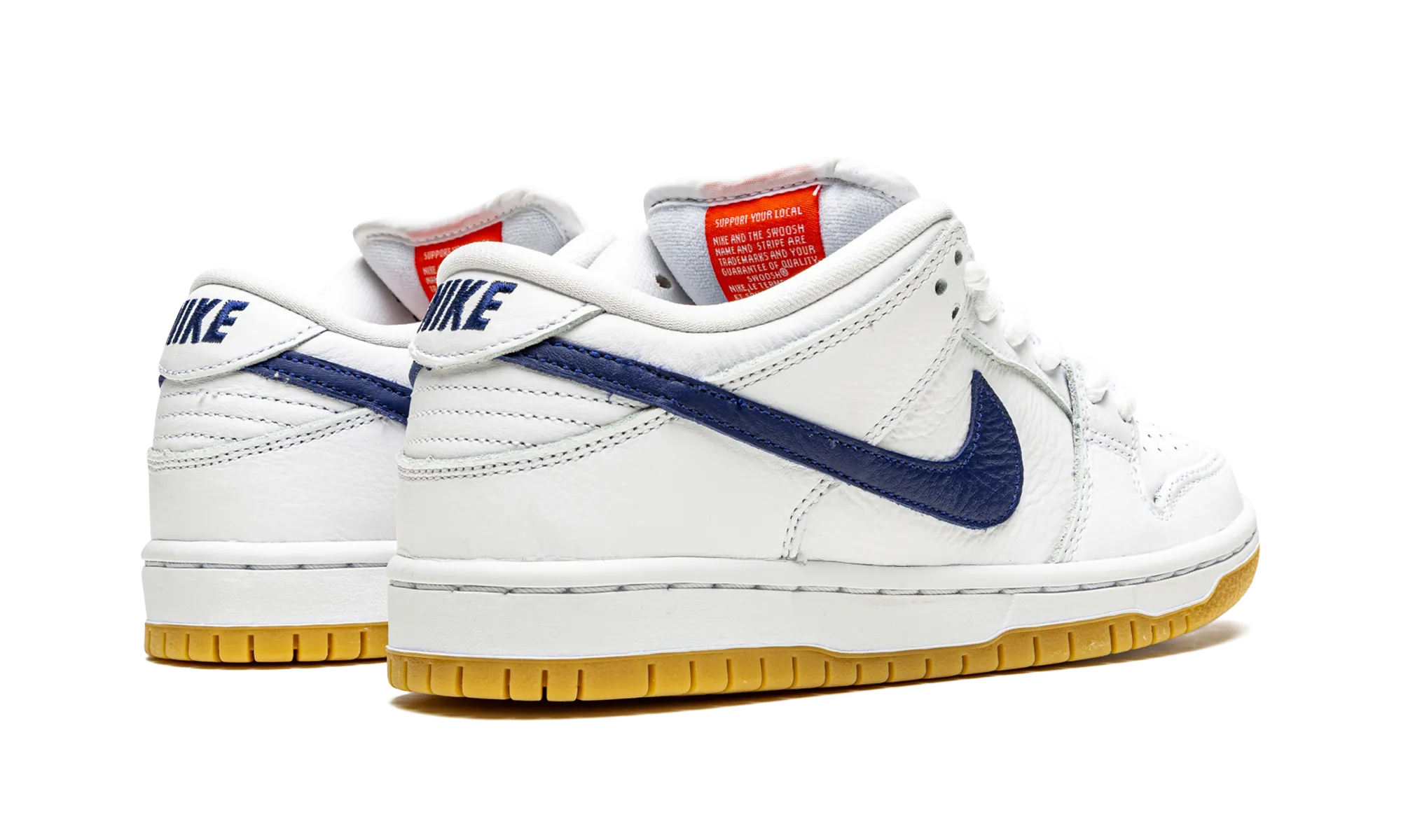 SB Dunk Low Pro Iso "Orange Label - White / Navy" Dynamic Fit