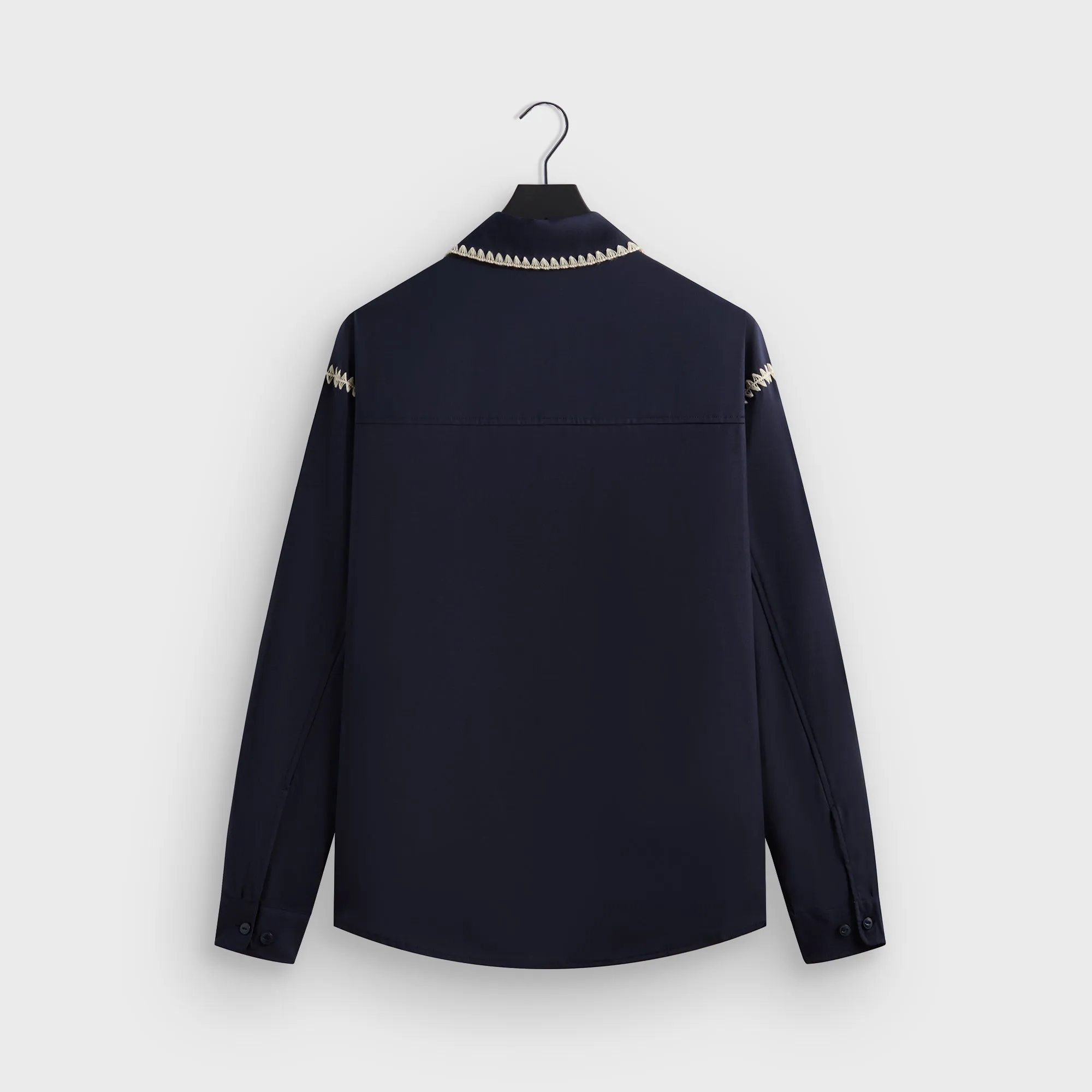 Weatherproof Zipper Closure Moisture Managing Layer Kith Crochet Detail Apollo Shirt - Nocturnal