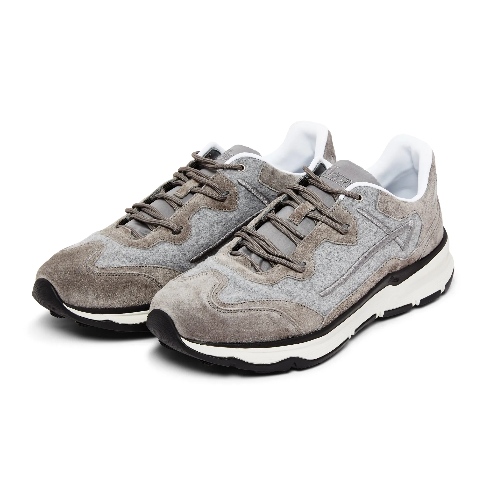 Skin Soft Wide Base Stabilization Herno Suede & Flannel Trainer (Grey)
