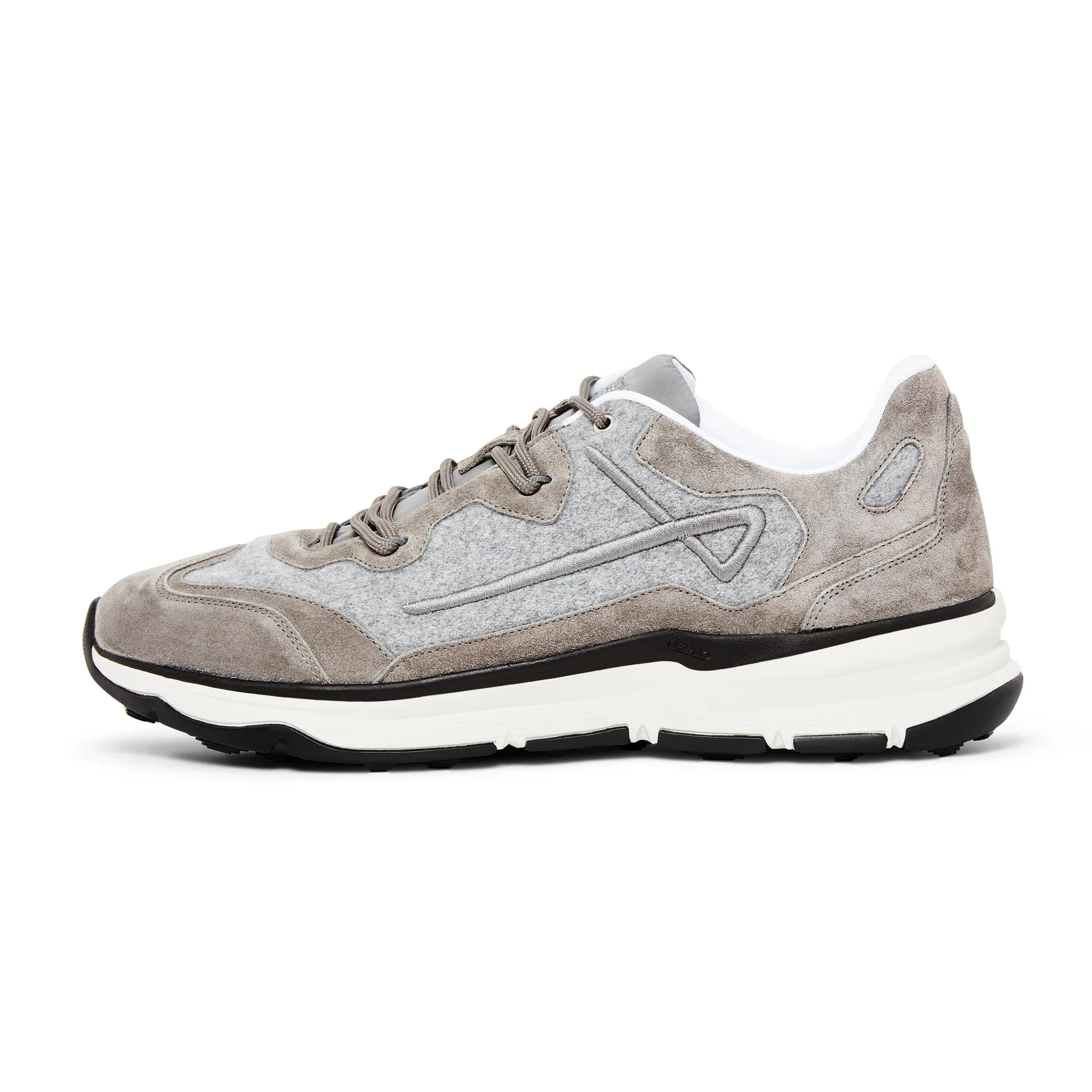 Shock Diffusing Plate Herno Suede & Flannel Trainer (Grey)