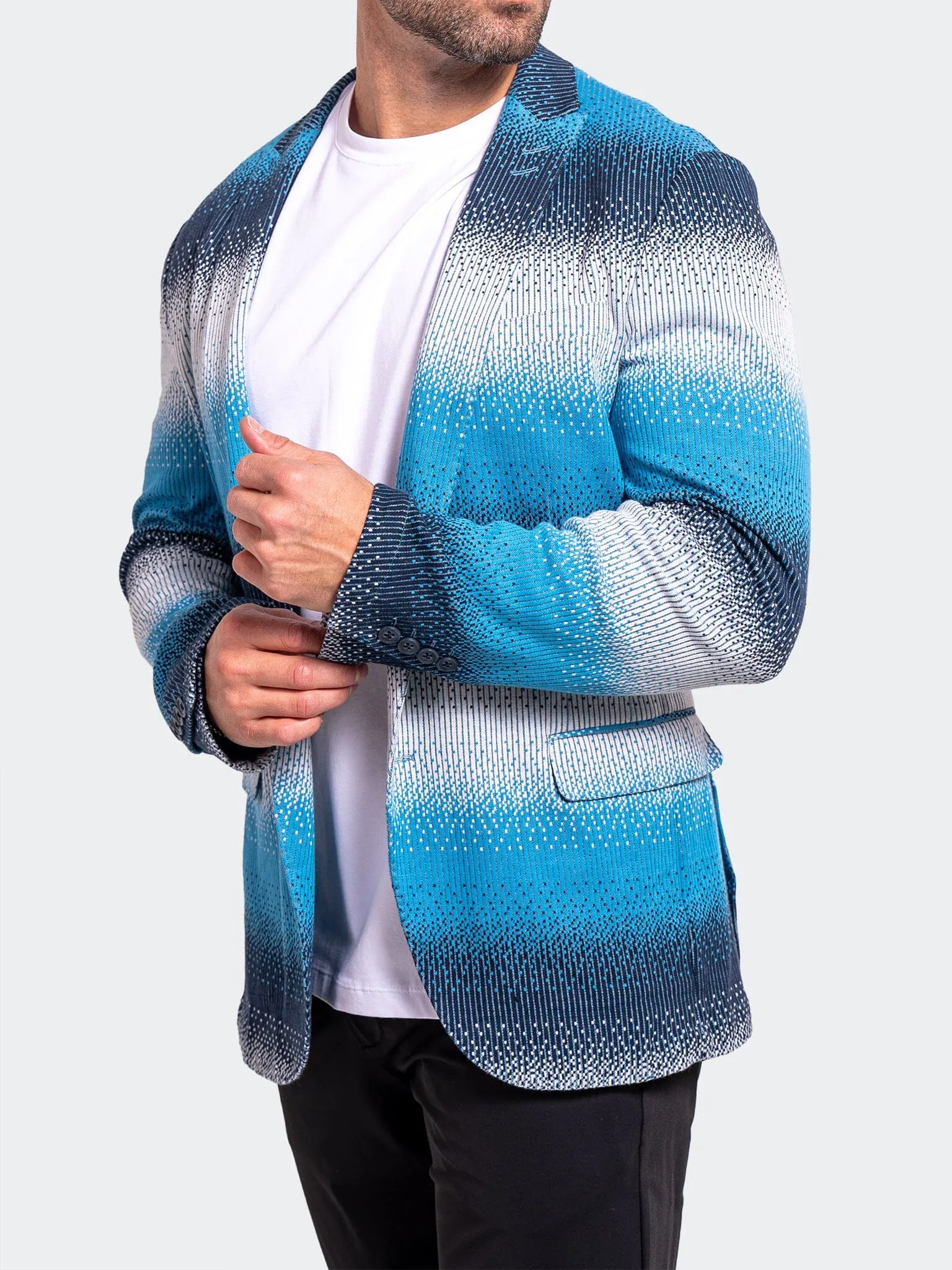 Oversized Fit HighCollarDesign Blazer Ascension0125 Blue