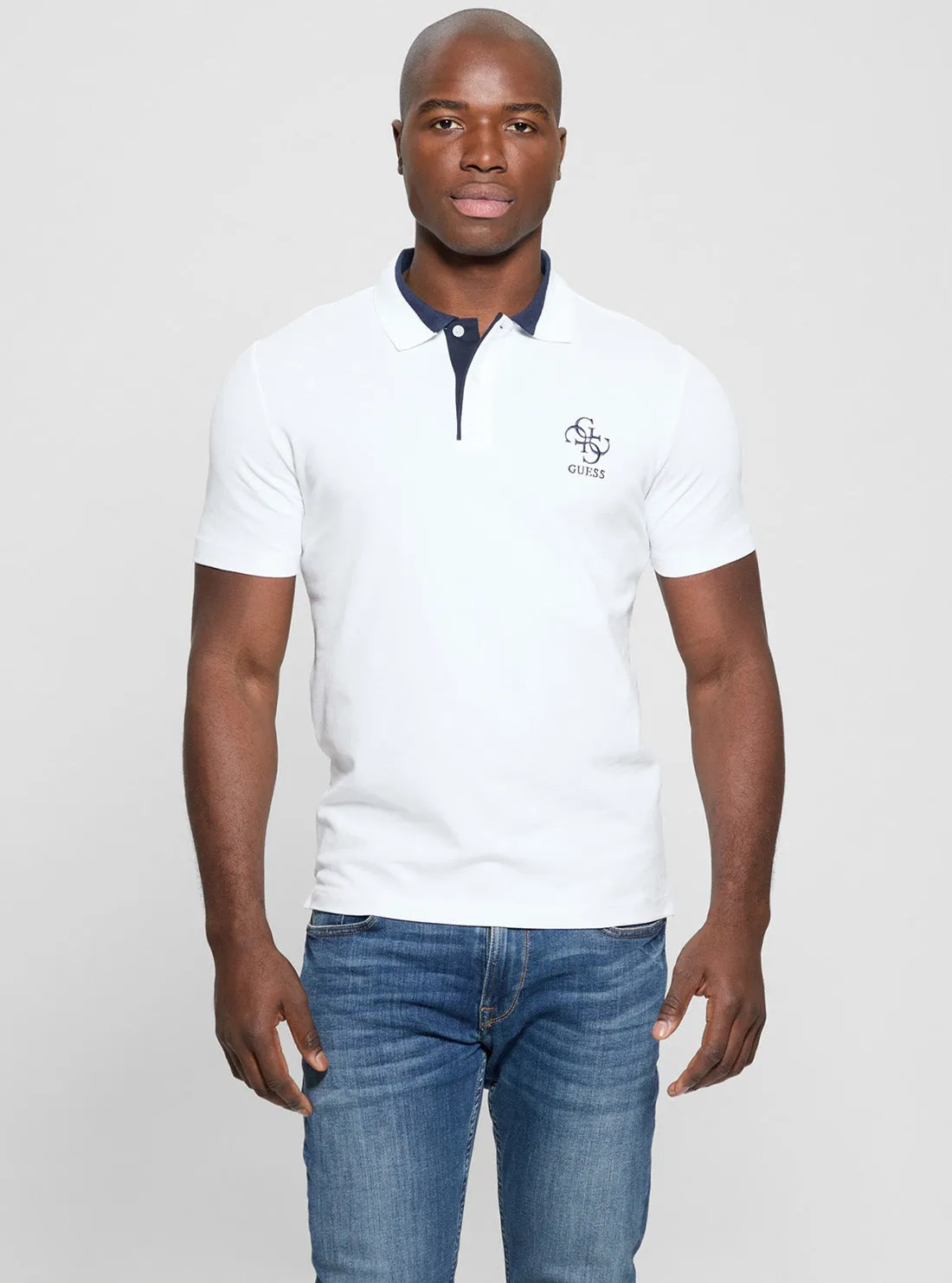 Eco White Lyle Polo Shirt Sleek Silhouette Athletic Cut