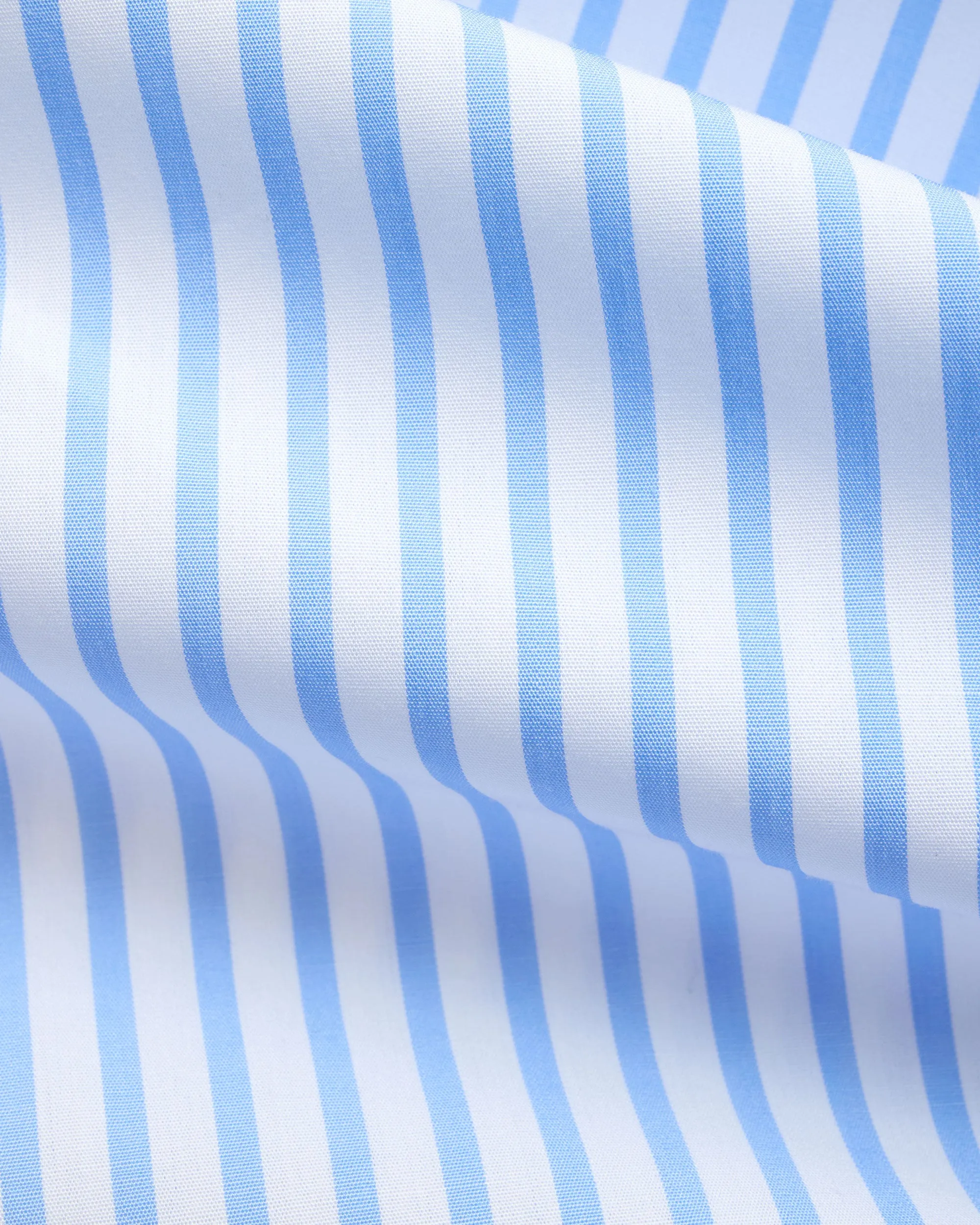 Recycled Polyester Blend Made-in-Canada Light Blue Butcher Stripe Broadcloth Button Down Shirt - Classic Fit