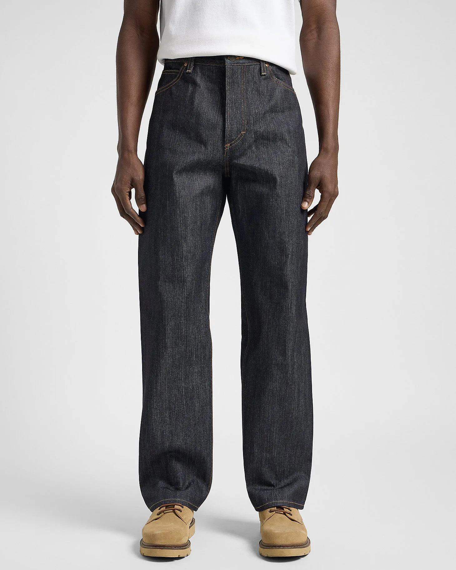 Lee 101 R Made In Japan Relaxed Fit Kaihara Recycled Cotton 14.75oz Selvedge Mens Jeans - Dry Relaxed Style Weekend Style High Quality