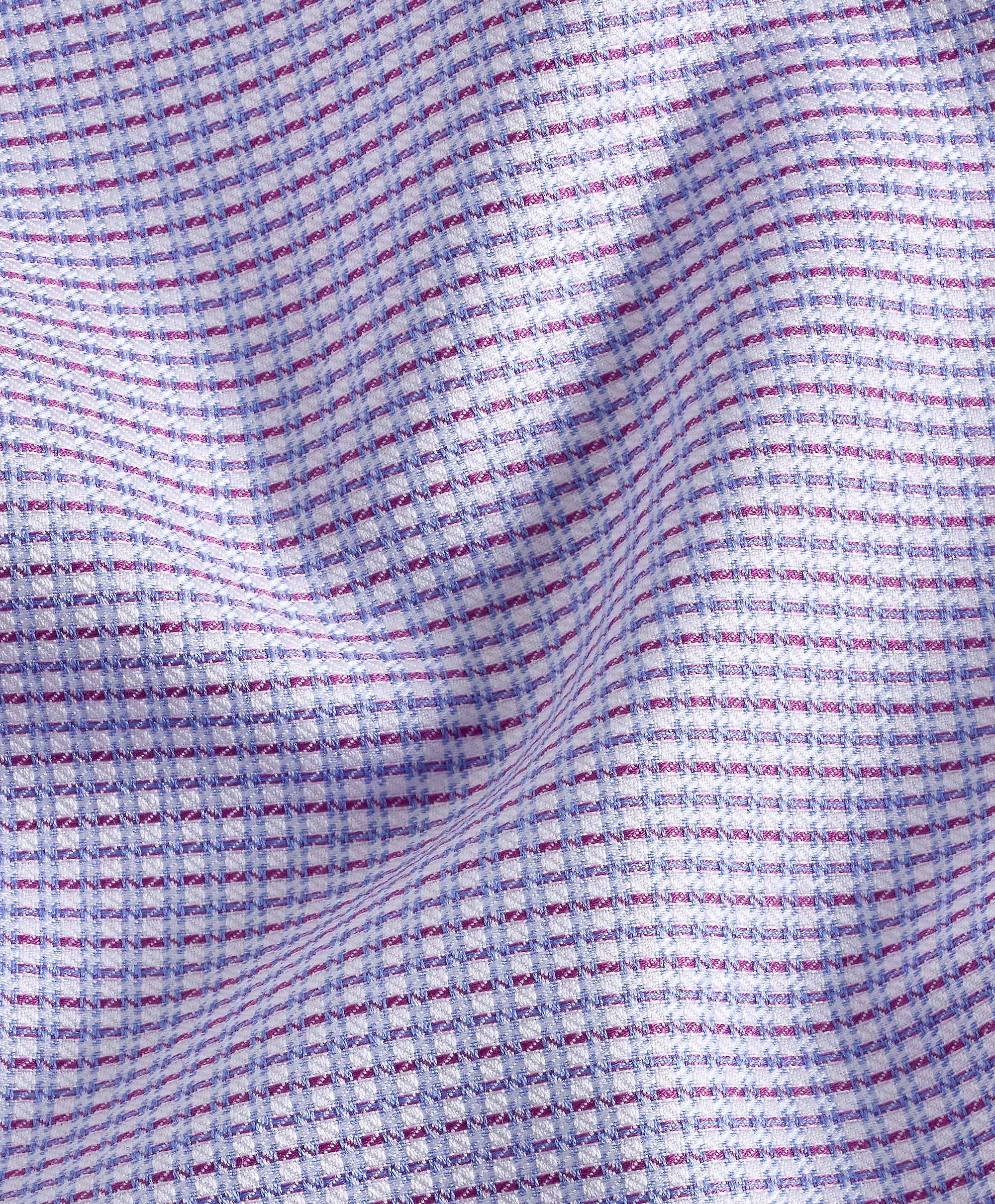 SBSP11005464 | Blue & Berry Textured Dobby Dress Shirt High Density Weave Travel Essential