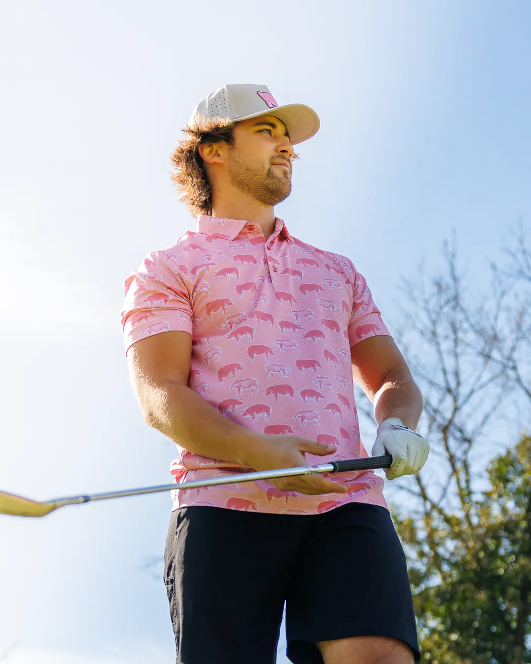 Subtle design color block Hog Heaven Men's Polo