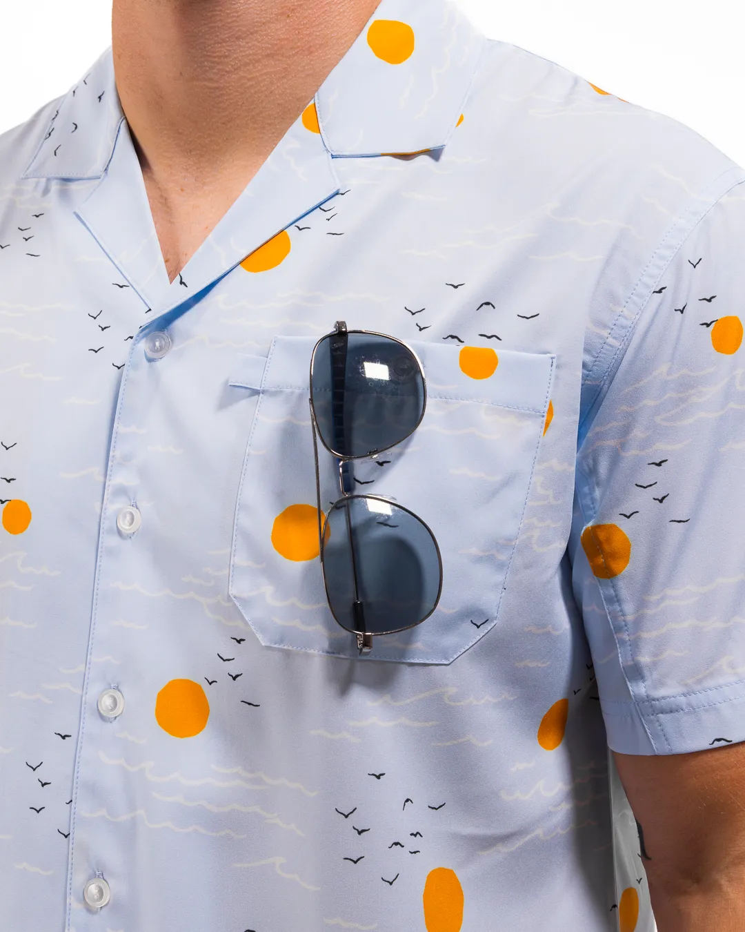 Backpacking Trip Horizon Men's Button-Down Camp Shirt