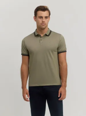 Luxury Feel Brown Pique Triangle Polo T-Shirt