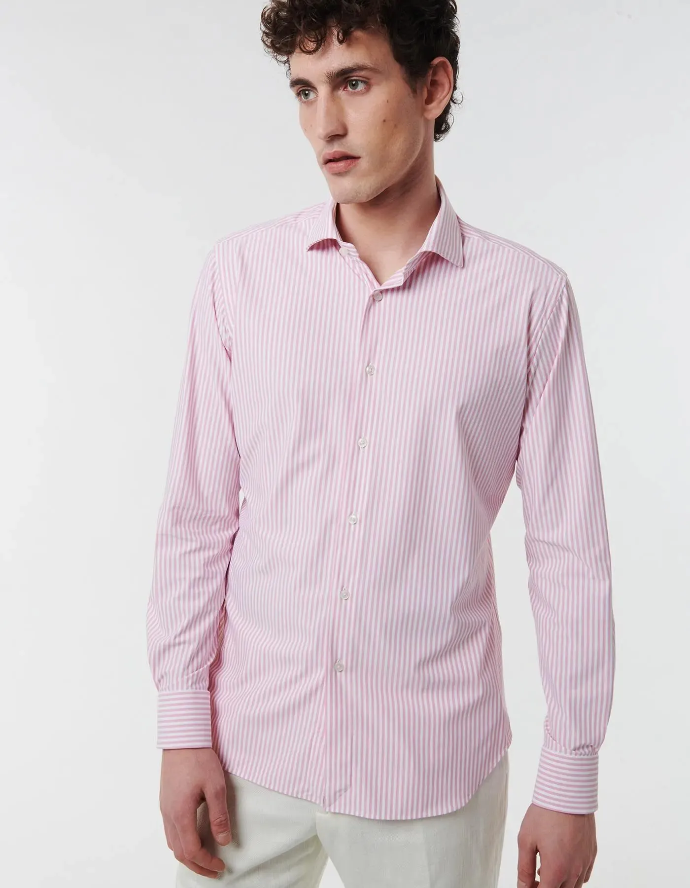 Summer Outfit Mix-And-Match ID24123-Xacus "Active" Pink Stripe Shirt
