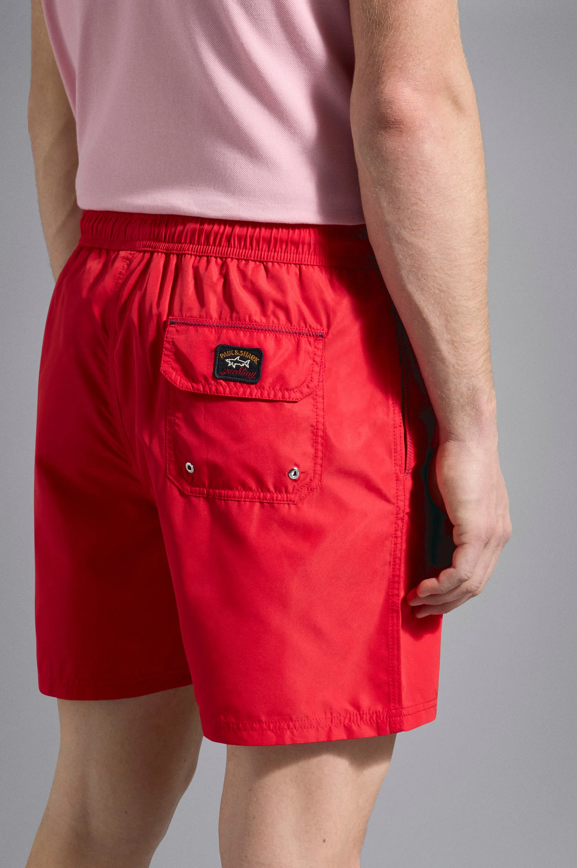 ID24305-Paul Shark Red Beach Short Earth Tones handmade touch