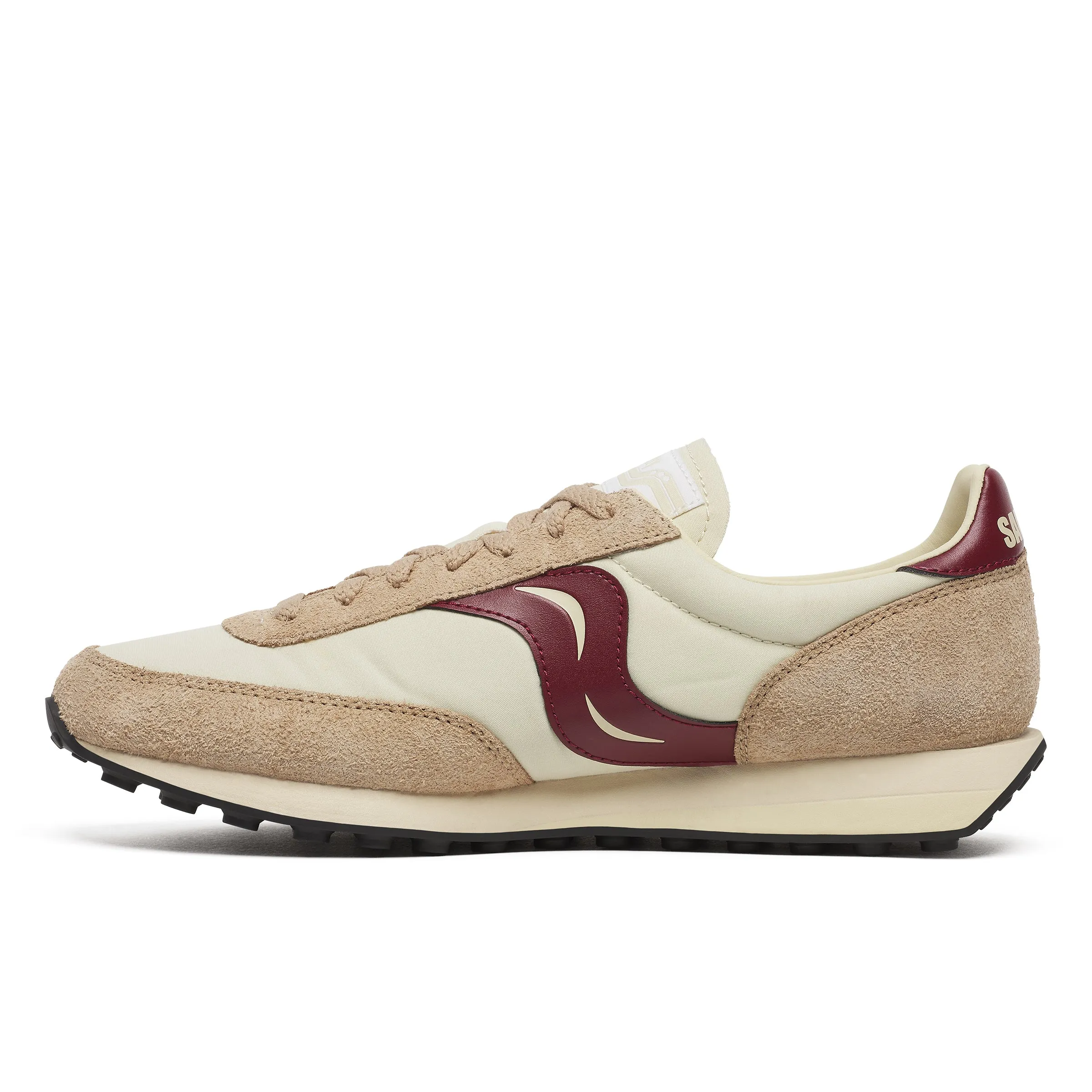 ID25411-Saucony Originals Beige Burgundy Trainer 80 Adult Ease