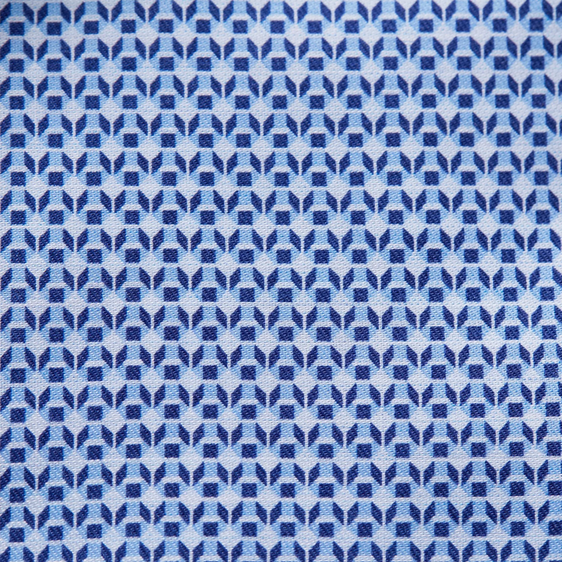 Temperature Regulating ID5408-Eton Slim Blue Micro Geometric Shirt