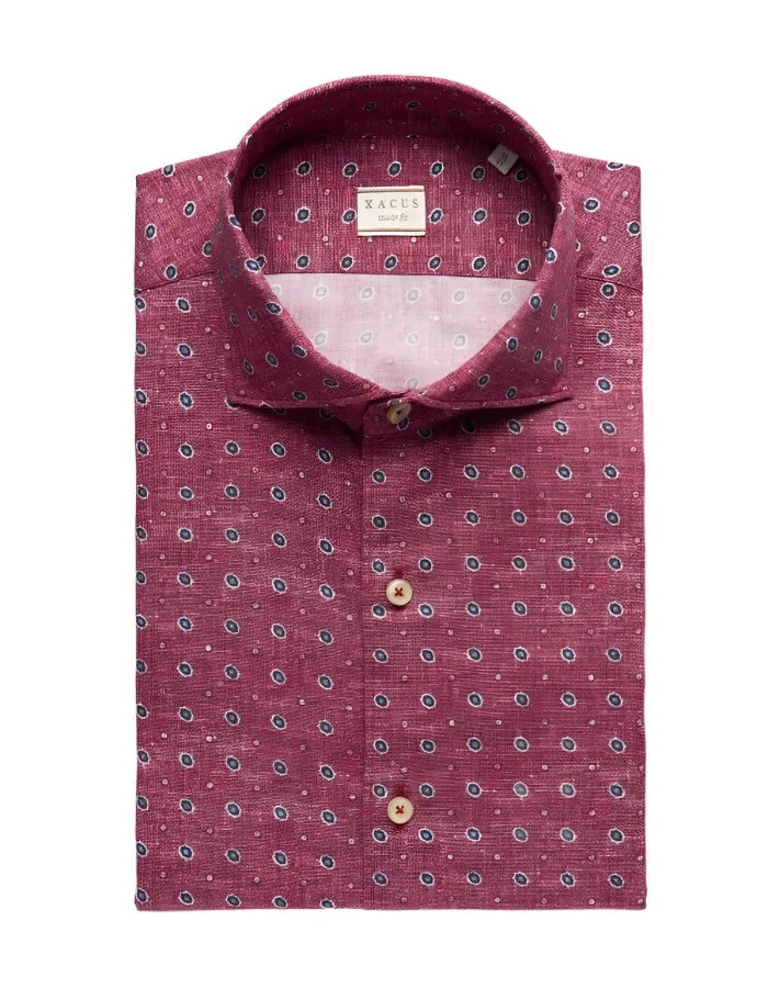 ID6471-Xacus Washed Rose Print Plaid Design Urban Comfort