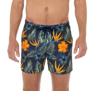 ID70551-Hom "Tiki" Navy Floral Beach Short laid-back style