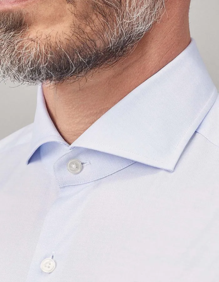 ID7231-Xacus Slim Fit Blue Cutaway Elegant Finish Flex Fit Collar