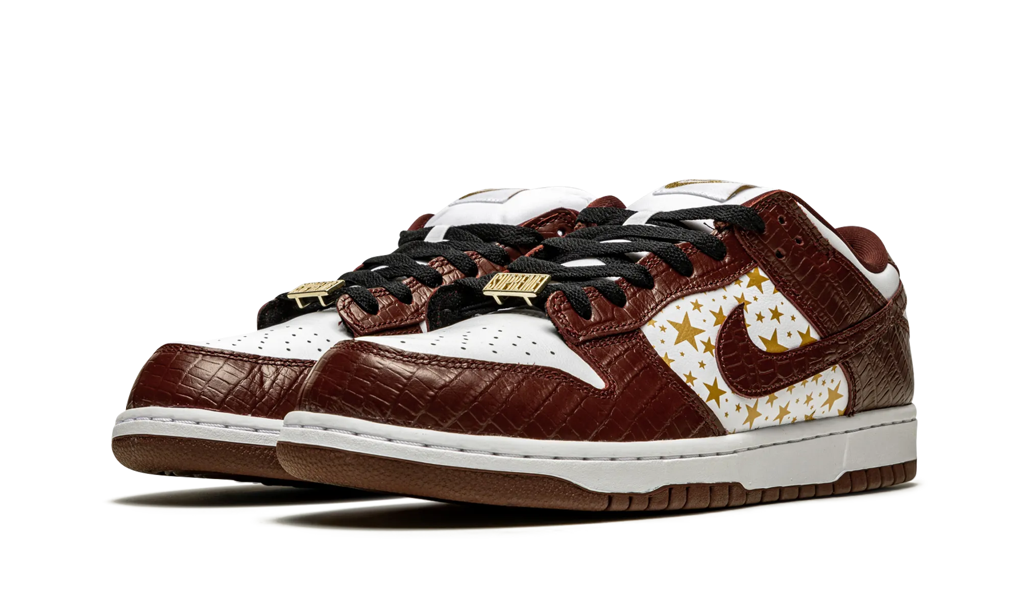 SB Dunk Low "Supreme - Stars - Barkroot Brown" mesh material